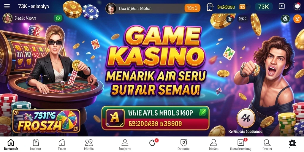 Tampilan utama gameplay <strong>73K</strong> yang penuh aksi dan keseruan Kasino.