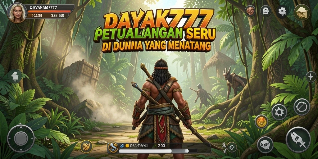 Tampilan gameplay <strong>DAYAK777</strong> yang menampilkan petualangan seru dan menantang.
