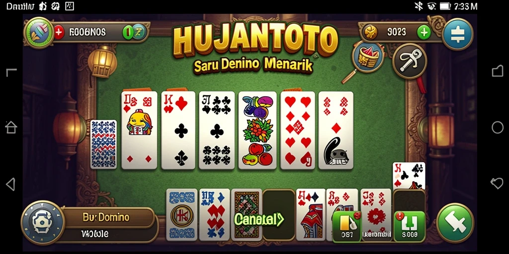 Screenshot gameplay menunjukkan keseruan bermain Domino di HUJANTOTO.
