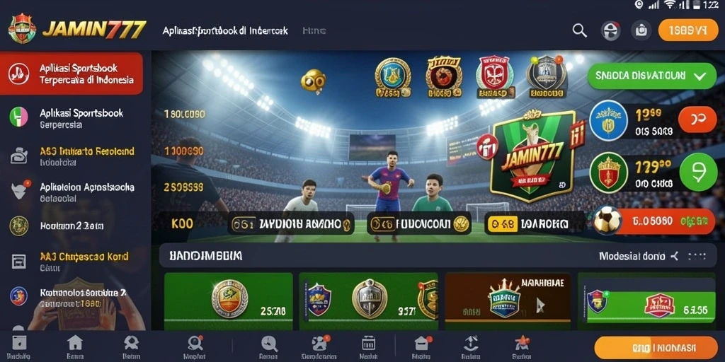 Tampilan menarik dari aplikasi Sportsbook JAMIN777 saat taruhan berlangsung.