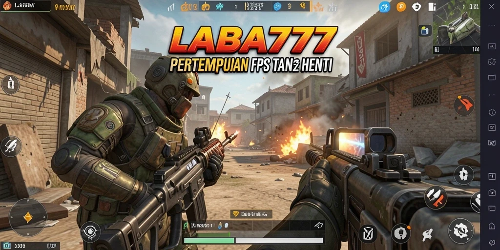 Tampilan gameplay menegangkan di LABA777 dengan aksi FPS seru.