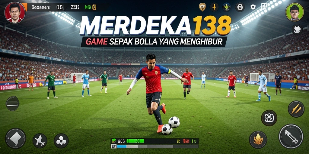 Tampilan gameplay seru dari game sepak bola MERDEKA138.