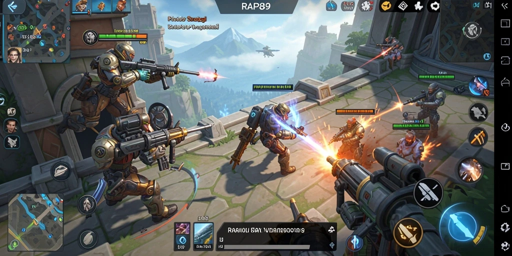Screenshot menampilkan aksi intens dalam pertempuran strategis RAP89.