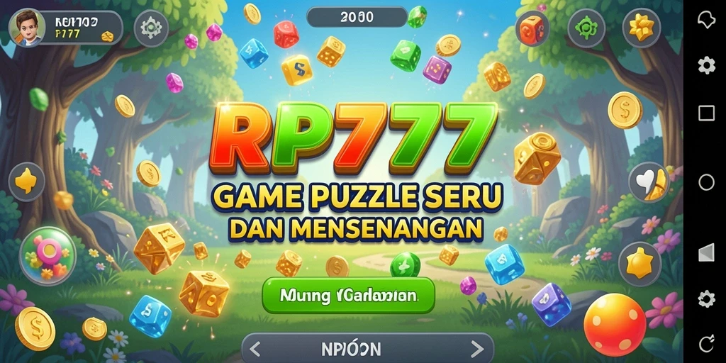 Screenshot utama RP777 menampilkan gameplay Match-3 yang seru.