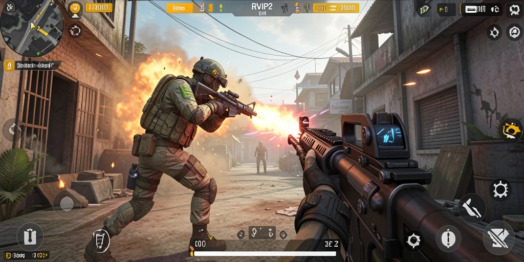 Tangkapan layar utama gameplay RVIP2 dengan aksi pertarungan yang mendebarkan.
