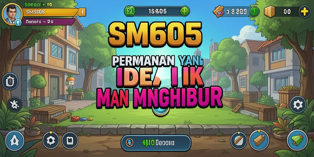 Screenshot utama SM605 menampilkan gameplay Idle yang menarik dan grafis cerah.