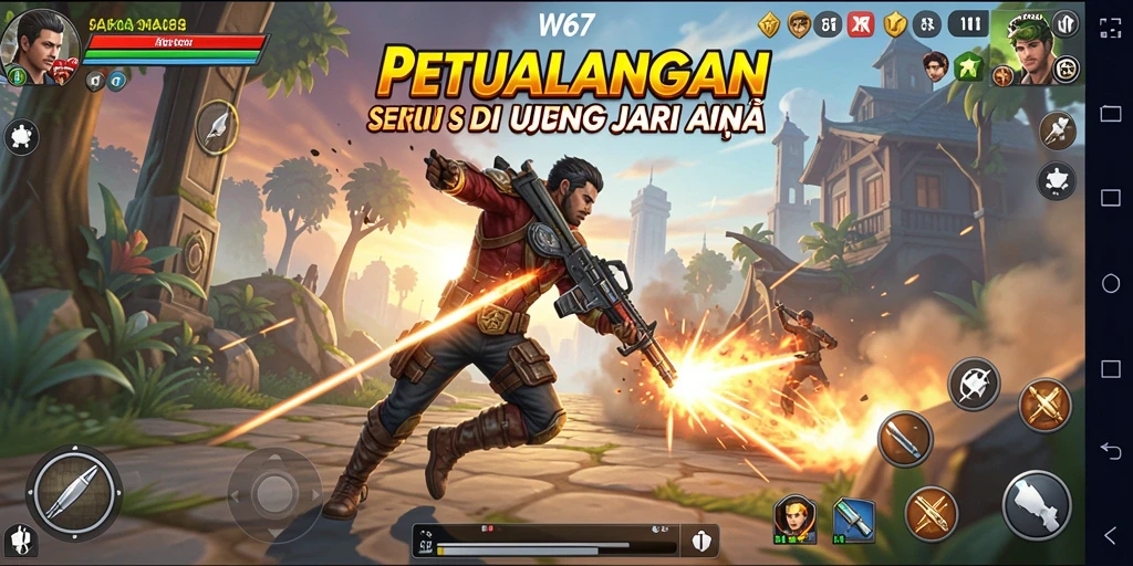 Screenshot gameplay W67 menampilkan aksi seru dan grafis yang memukau.