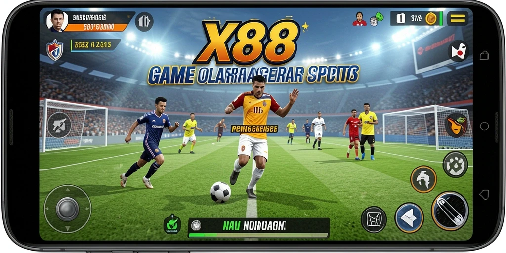 Tampilan gameplay X88 yang menegangkan dalam suasana olahraga.